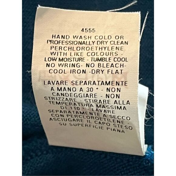 Moschino Teal Woman’s Cap Short Sleeve Lana Wool Pull On Sweater Preppy, Work We - Picture 8 of 8